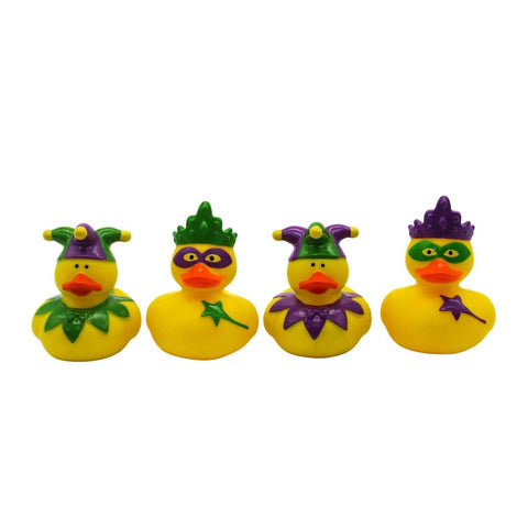 2" Mardi Gras Rubber Duck (Dozen)