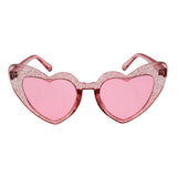 Pink Heart Shaped Glitter Sunglasses (Each)