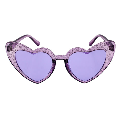 Lavender Heart Shaped Glitter Sunglasses (Each)