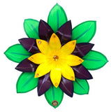 21" Orpheus 2022 Purple, Green, and Gold Signature Flower with Rhinestones (Each)