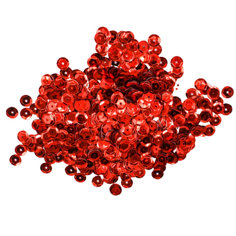 8mm Cup Sequins - Red - 1000 Pieces (Pack)