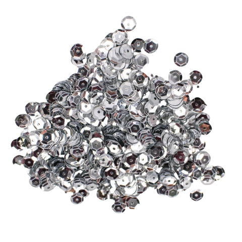 8mm Cup Sequins - Silver - 1000 Pieces (Pack)