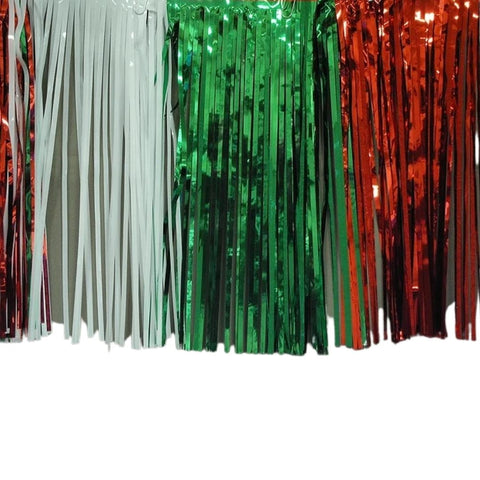 10' x 15" Red, White and Green Fringe - 1 Ply (Each)
