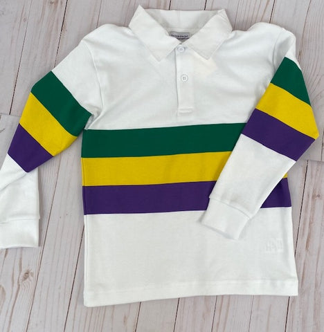 Purple, Green, and Gold Long Sleeve Children's Rugby Shirt (Each)