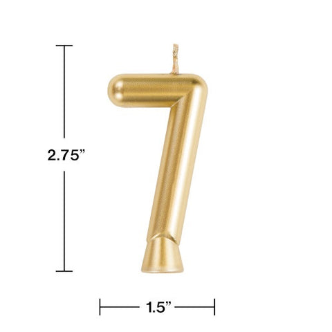 Gold "7" Number Candle (Each)