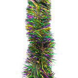 Purple, Green, and Gold Pine Needle Tinsel Garland 9' x 5" (Each)