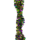 Purple Gold and Green Narrow & Wide Tinsel Garland 9' x 3" (Each)