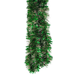 Green and Silver Narrow & Wide Tinsel Garland 9' x 4" (Each)
