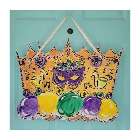 King Cake Crown Door Hanger (Each)