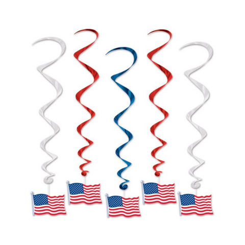 American Flag Whirls (Pack of 5)