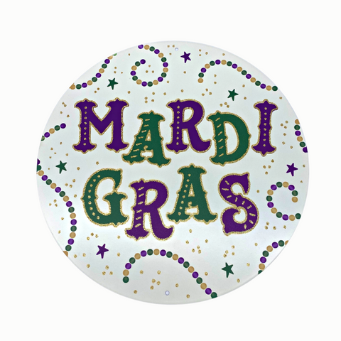 12" Glitter Mardi Gras Sign (Each)