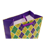 7" x 9" Mardi Gras Harlequin Gift Bag with Gold Foil (Each)