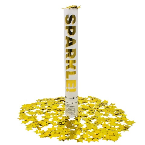 Gold Metallic Star Confetti Cannon 16" (Each)