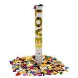 Rainbow Metallic Heart Confetti Cannon 16" (Each)