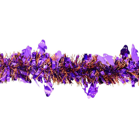 Purple Halloween Garland with Ghost - 9' x 3.5" (Each)