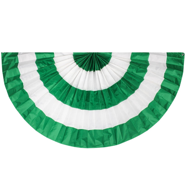 Pleated Green and White Bunting With Grommets - 6' x 3' (Each) – Mardi ...