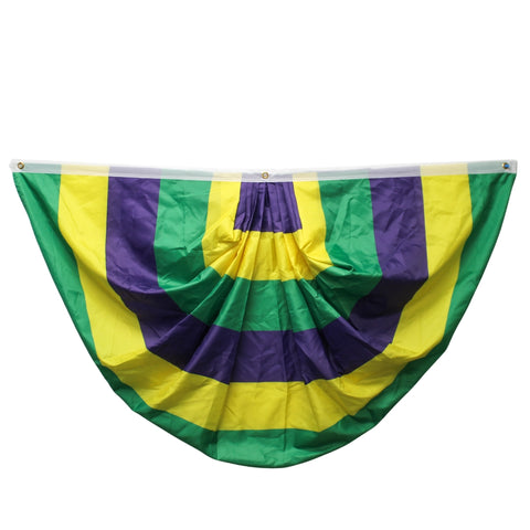 Purple, Green and Yellow Fabric Bunting With Grommets - 5' x 3' (Each)