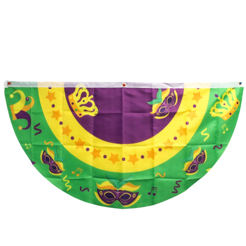 Mardi Gras Flare Bunting With Grommets - 4' x 2' (Each)