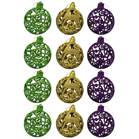 Mardi Gras Ornament Box Set - 12 Pc Box (Each)