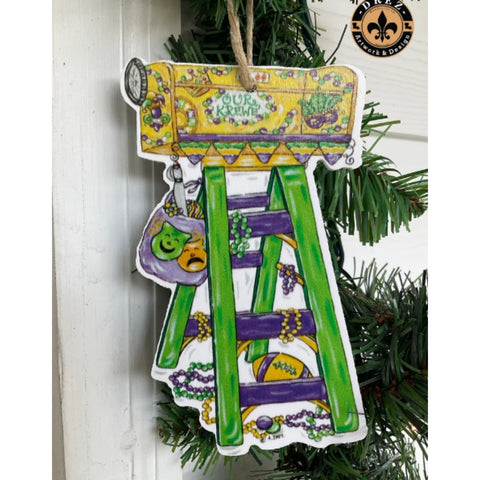 Mardi Gras Ladder Ornament (Each)
