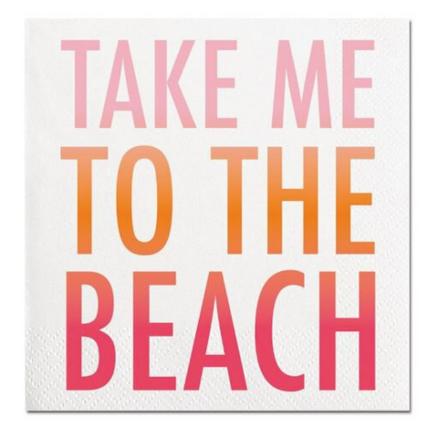 Take Me to the Beach Beverage Napkins - 5" x 5" (20 Count)