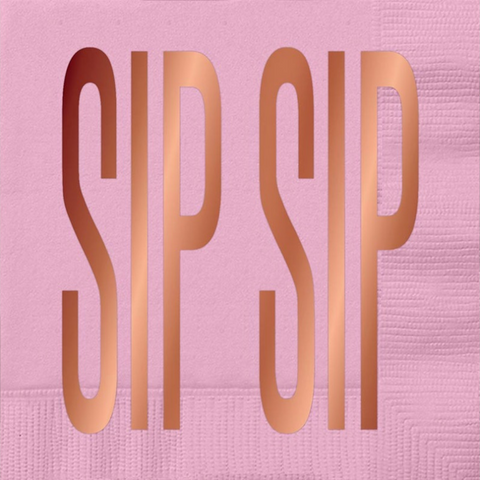 Sip Sip Cocktail Napkins - 5" X 5" (Pack of 20)