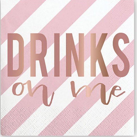 Drinks On Me Cocktail Napkins - 5" x 5" (20 Count)