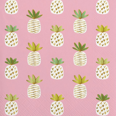 Pineapples Cocktail Napkins - 5" x 5" (20 Count)