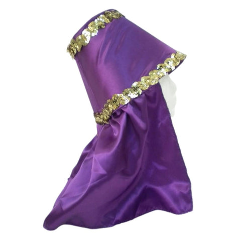 Purple Costume Hat with Gold Sequin Trim (Each)