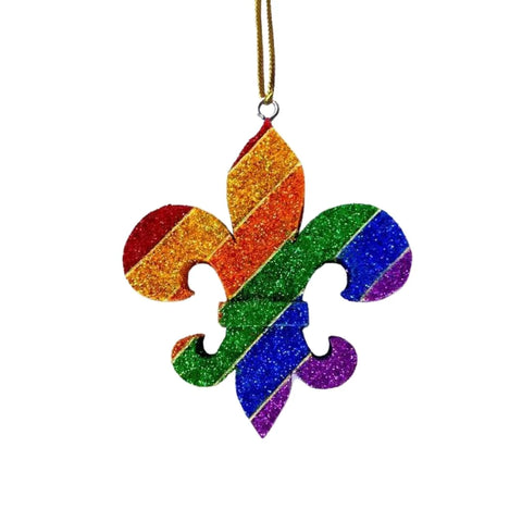 Rainbow Fleur de Lis Ornament (Each)