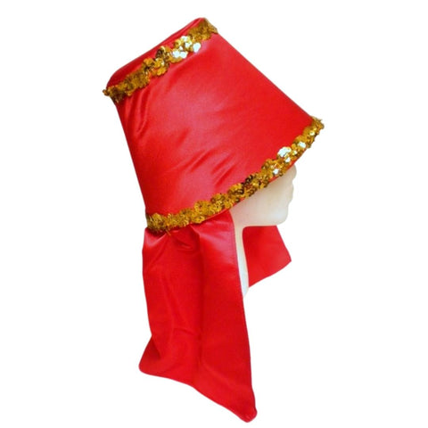 Red Costume Hat with Gold Sequin Trim (Each)