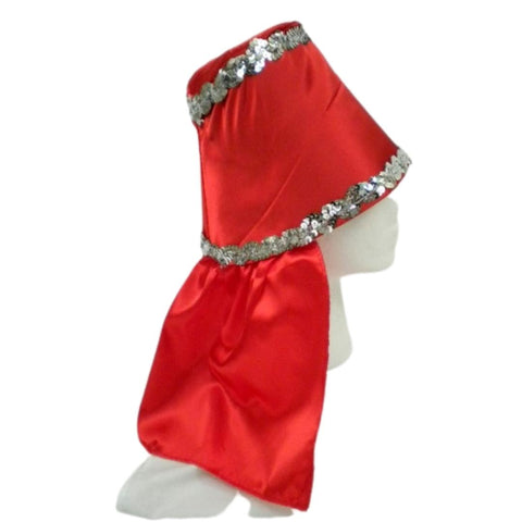 Red Costume Hat with Silver Sequin Trim (Each)