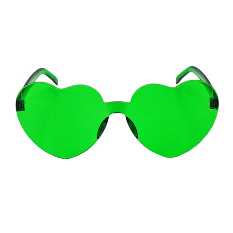 Green Acrylic Heart Glasses (Each)