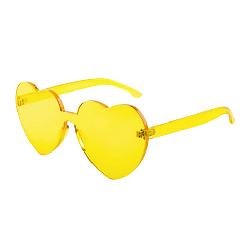 Yellow Acrylic Heart Glasses (Each)
