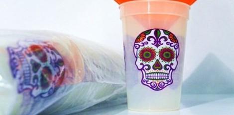 16oz Day of The Dead Glow In The Dark Frost Flex Cup (Sleeve of 25)