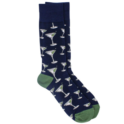 Men's Martini Socks - Navy/Green (Pair)