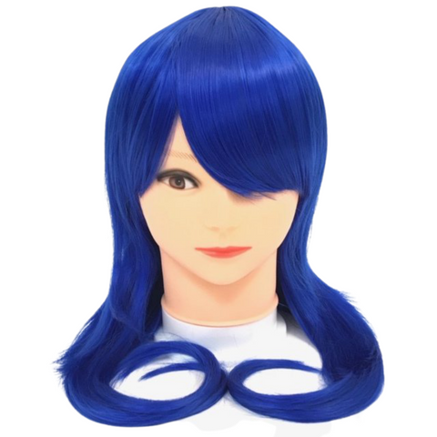Blue Long Curled Wig (Each)