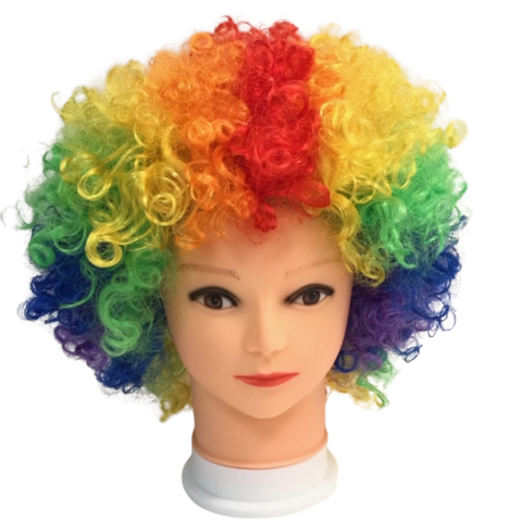 Curly Rainbow Clown Wig (Each)