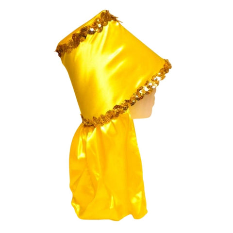 Yellow Costume Hat with Gold Sequin Trim (Each)