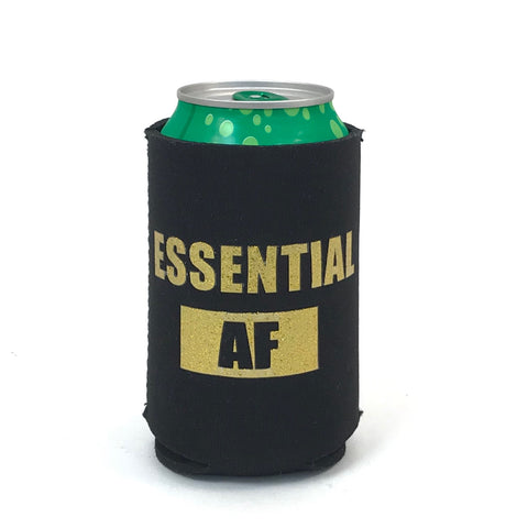 Essential AF Black Coozie with Gold Lettering (Each)