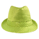 Neon Yellow LED Fedora with 14 White Lights (Each)