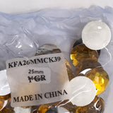 26mm Round Plastic Stones - Gold (Gross)